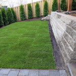 A stone retaining wall